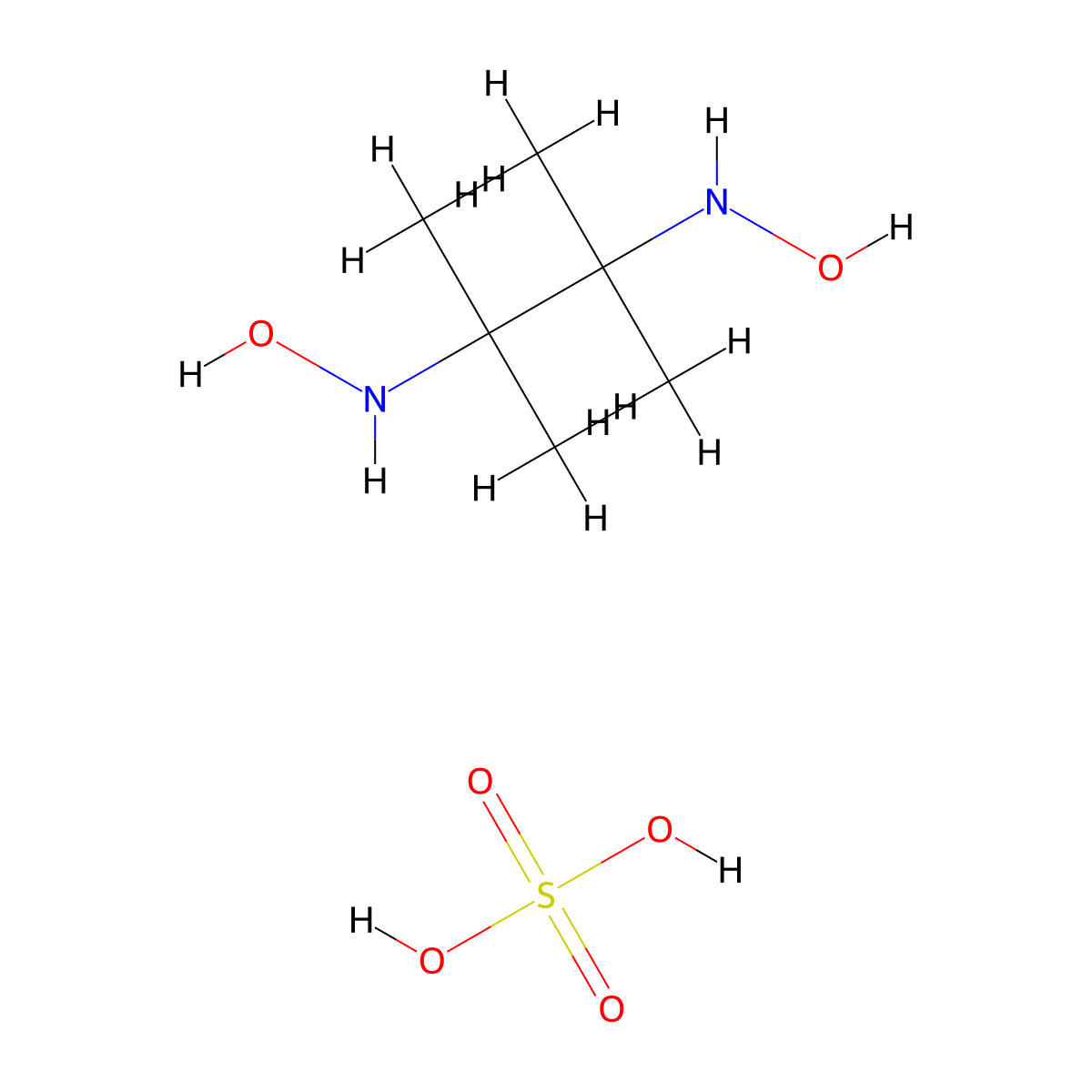 2,3-Butanediamine, N2,N3-dihydroxy-2,3-dimethyl-, sulfate (1:1) molecular structure, CAS 14538-51-3