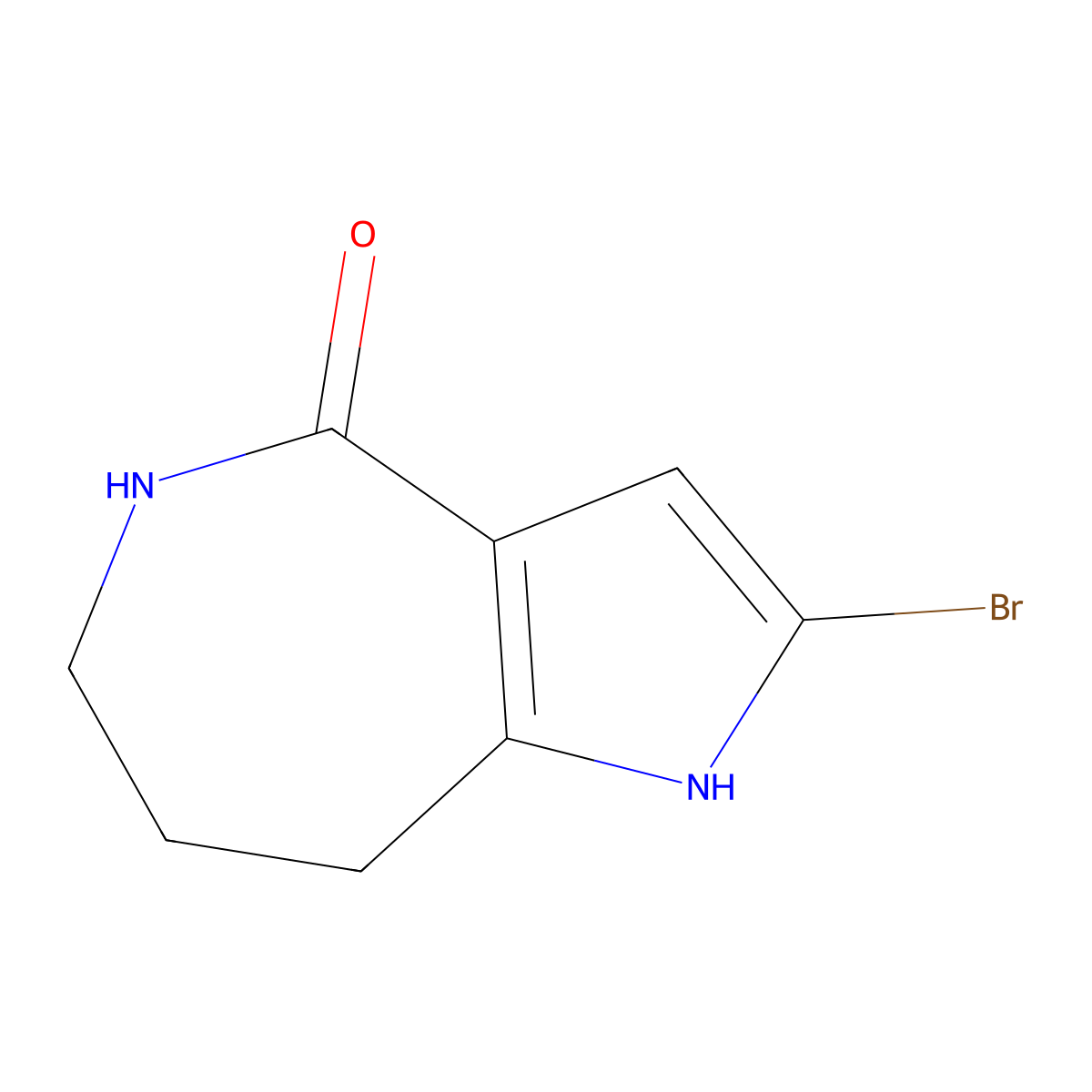 2-bromo-1H,4H,5H,6H,7H,8H-pyrrolo[3,2-c]azepin-4-one molecular structure, CAS 1453800-38-8
