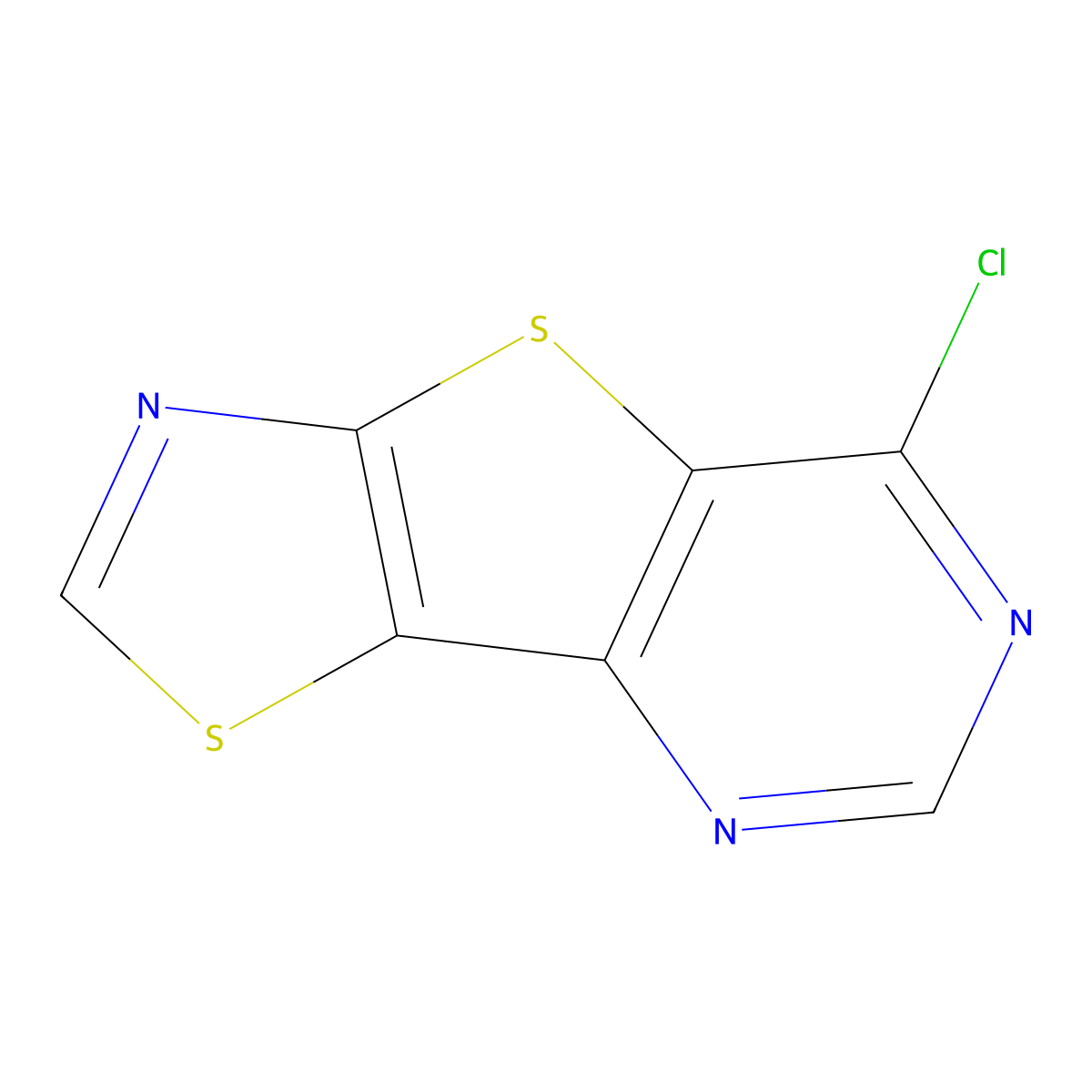9-Chloro-3,7-dithia-5,10,12-triazatricyclo(6.4.0.0,2,6)dodeca-1(12),2(6),4,8,10-pentaene molecular structure, CAS 145383-62-6