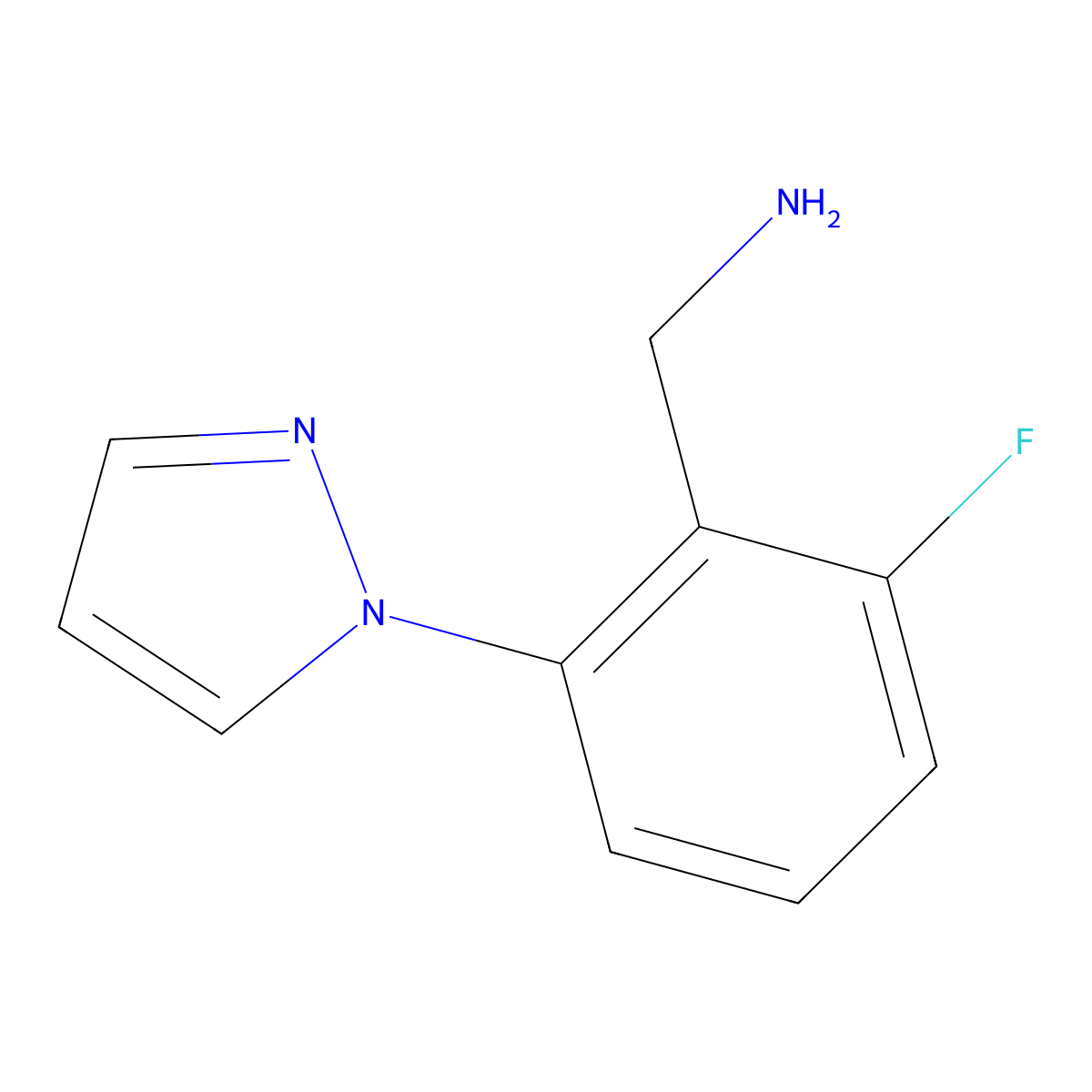 (2-fluoro-6-(1H-pyrazol-1-yl)phenyl)methanamine molecular structure, CAS 1453836-34-4