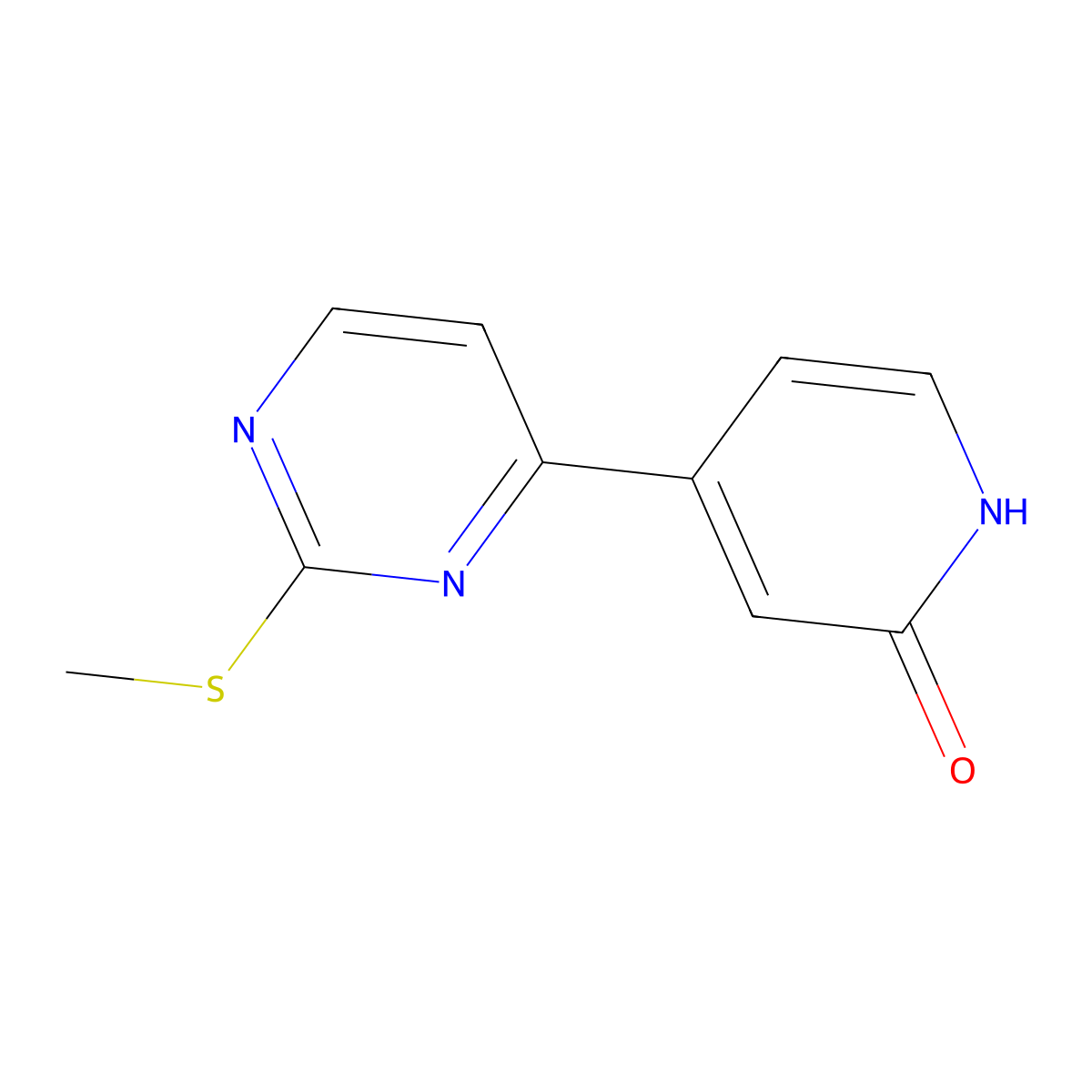 4-(2-(methylthio)pyrimidin-4-yl)pyridin-2(1H)-one molecular structure, CAS 1453851-57-4