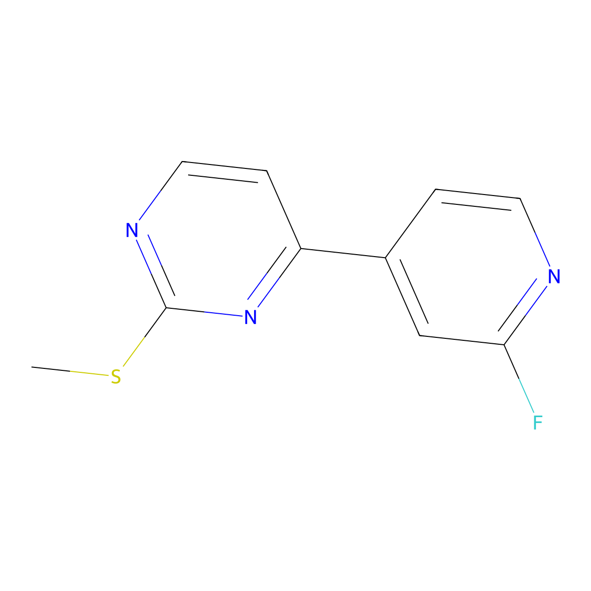 4-(2-Fluoropyridin-4-yl)-2-(methylthio)pyrimidine molecular structure, CAS 1453851-73-4