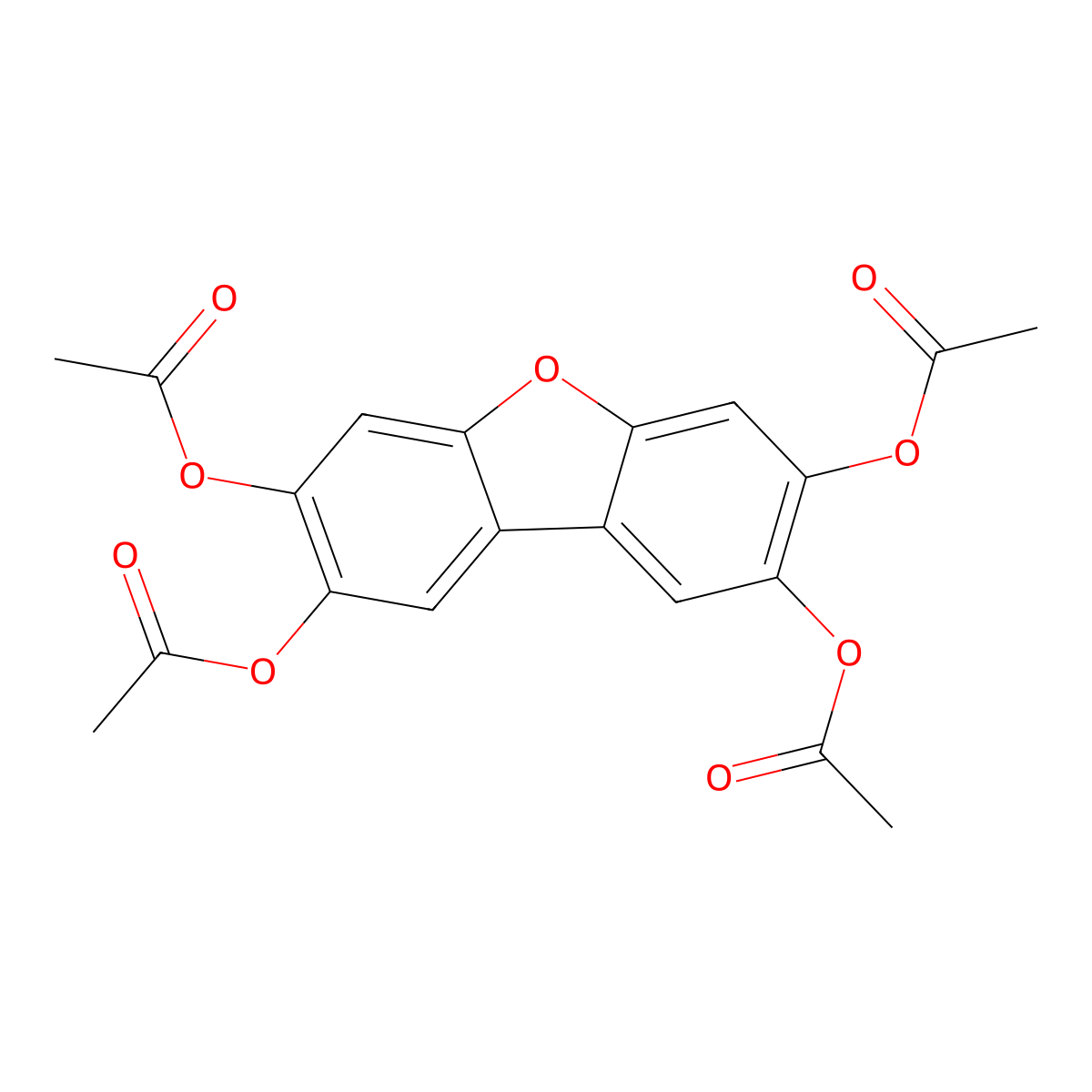2,3,7,8-Tetraacetoxydibenzofuran molecular structure, CAS 145386-12-5