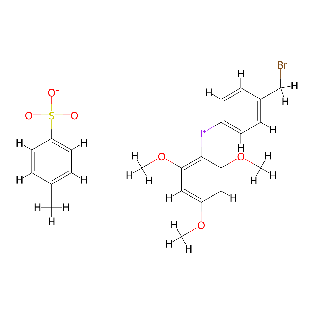 [4-(Bromomethyl)phenyl](2,4,6-trimethoxyphenyl)iodonium p-Toluenesulfonate molecular structure, CAS 1453864-75-9