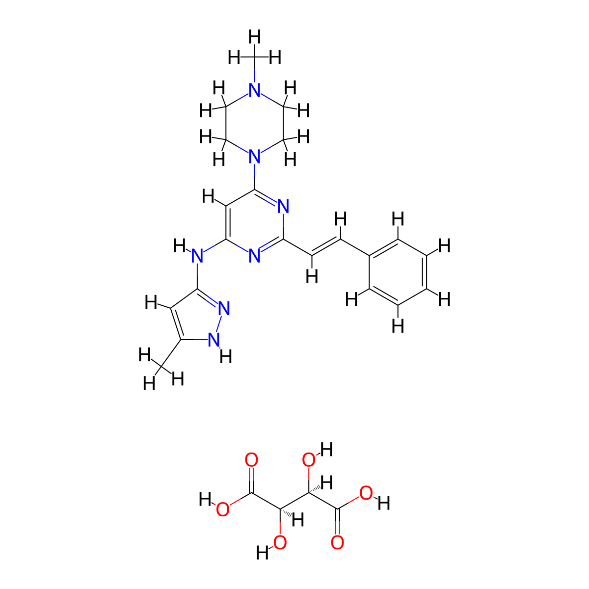 ENMD-2076 Tartrate molecular structure, CAS 1453868-32-0