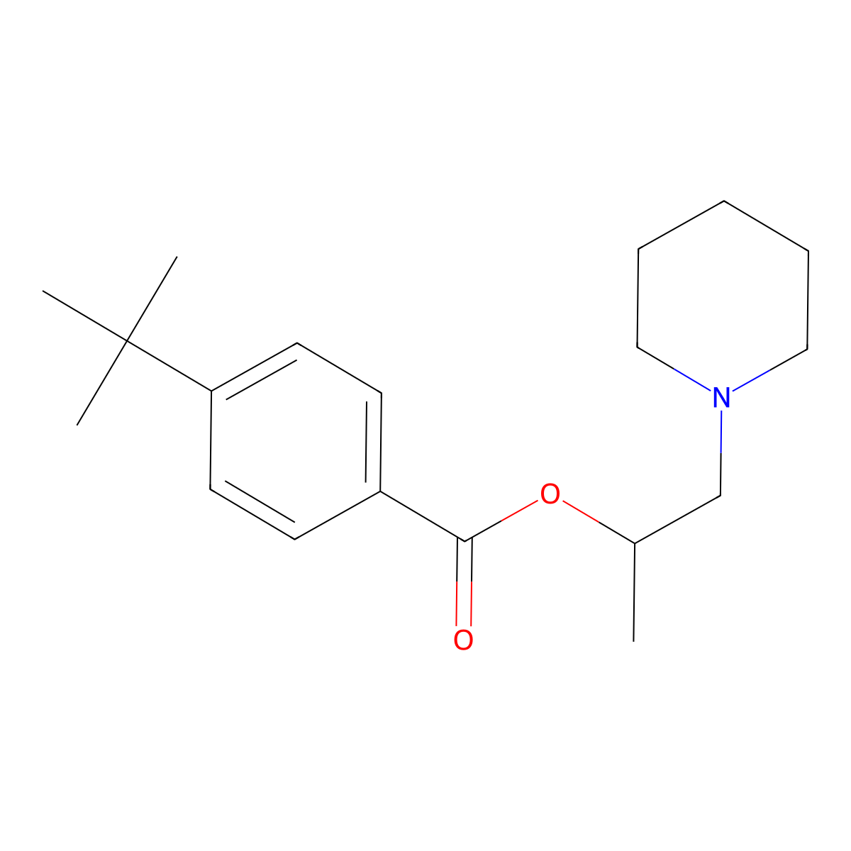 1-(Piperidin-1-yl)propan-2-yl 4-tert-butylbenzoate molecular structure, CAS 14539-02-7