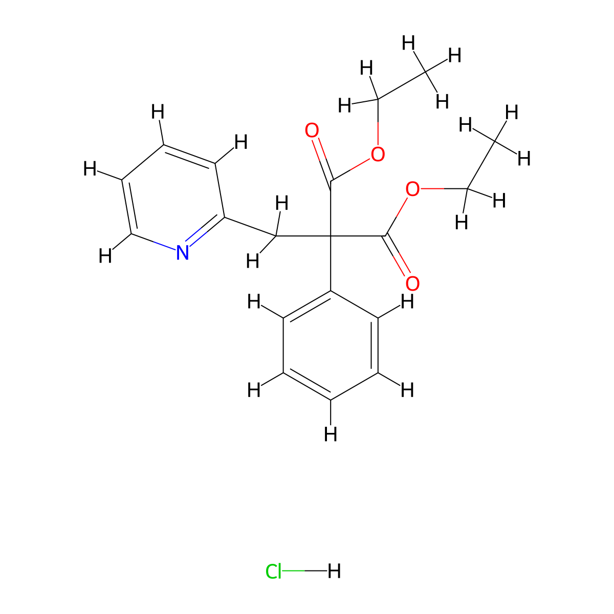 2-(beta,beta-Diethoxycarbonylphenethyl)pyridinium chloride molecular structure, CAS 1454-12-2
