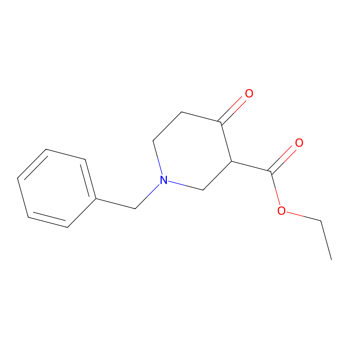 Ethyl 1-benzyl-4-oxopiperidine-3-carboxylate molecular structure, CAS 1454-53-1