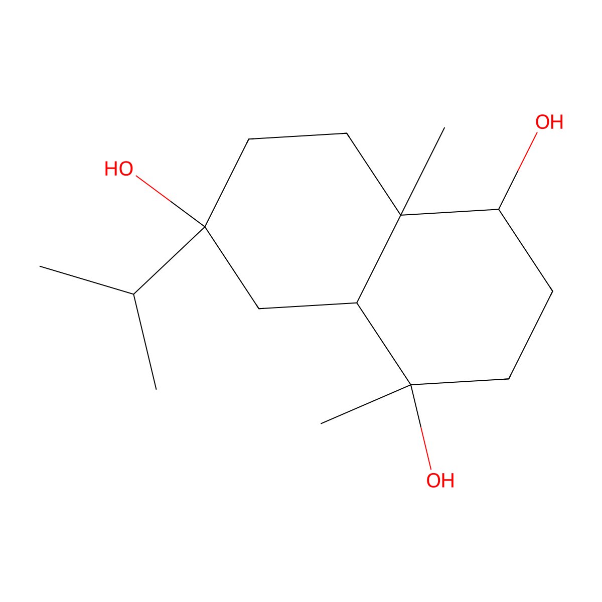 1,4,7-Eudesmanetriol molecular structure, CAS 145400-02-8