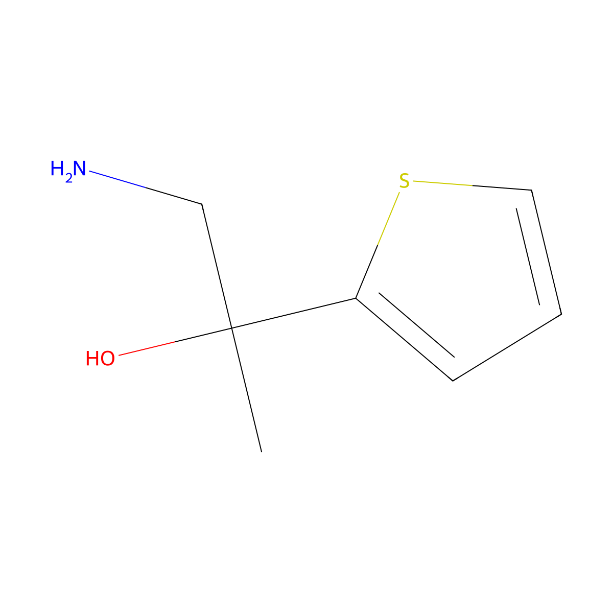 1-Amino-2-(thiophen-2-yl)propan-2-ol molecular structure, CAS 145412-85-7