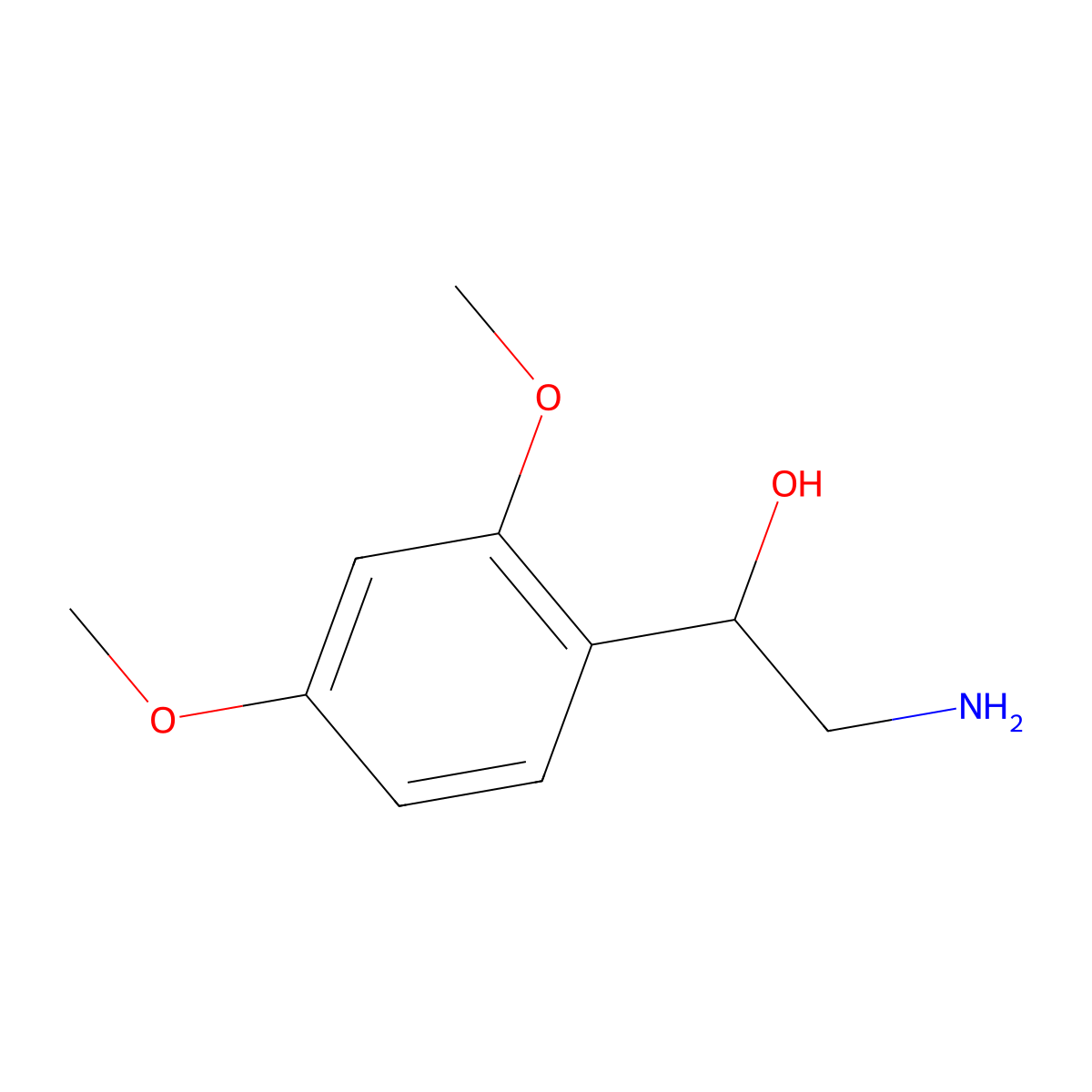 2-Amino-1-(2,4-dimethoxyphenyl)ethanol molecular structure, CAS 145412-88-0