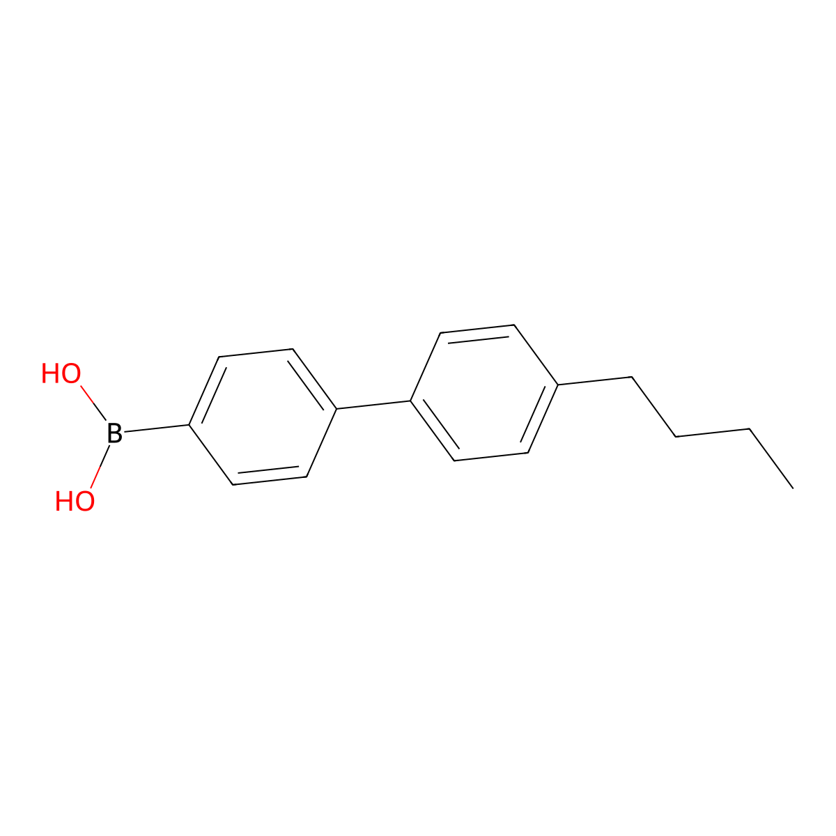 (4'-Butyl-[1,1'-biphenyl]-4-yl)boronic acid molecular structure, CAS 145413-17-8