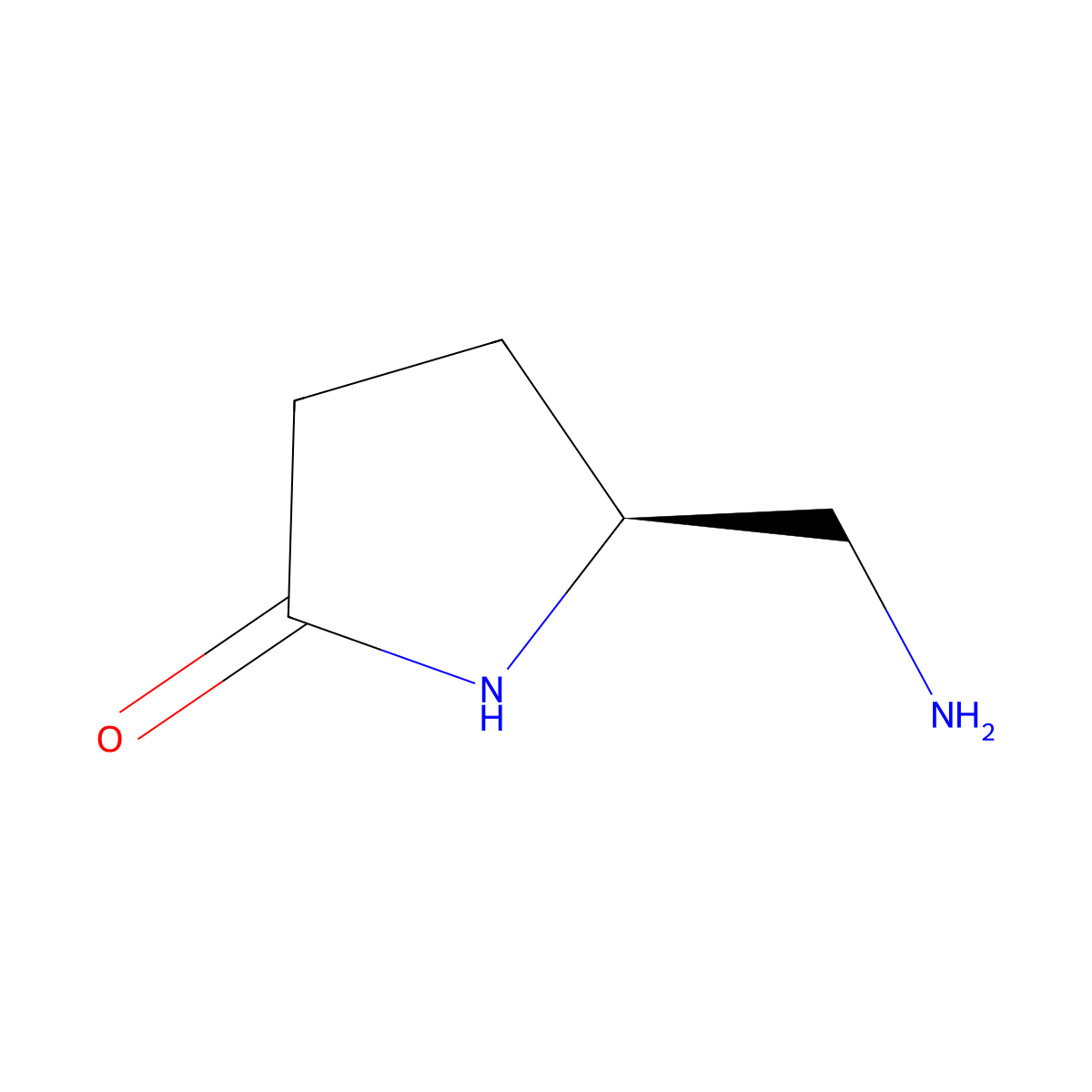 (5S)-5-(aminomethyl)pyrrolidin-2-one molecular structure, CAS 145414-31-9