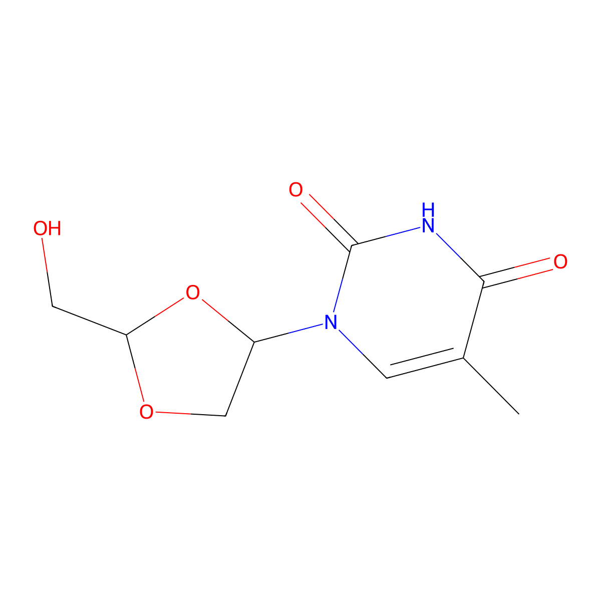 (+)-L-beta-DioxalaneT molecular structure, CAS 145414-65-9