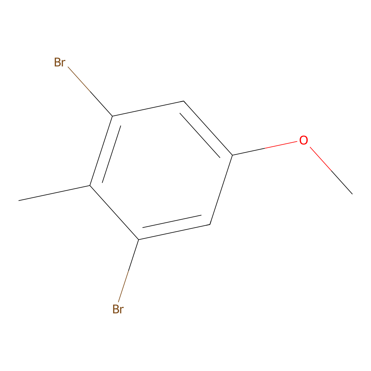 3,5-Dibromo-4-methylanisole molecular structure, CAS 14542-71-3