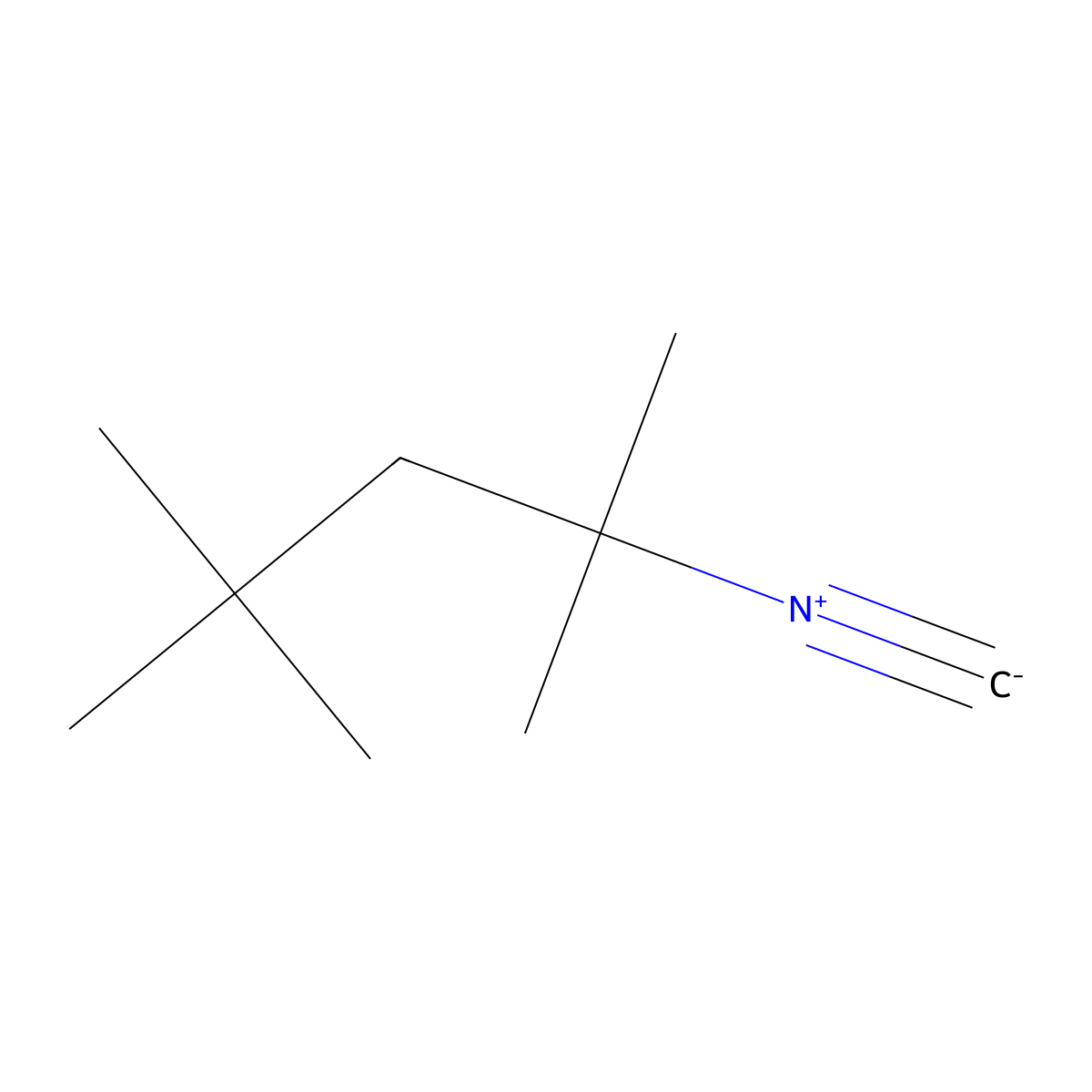 1,1,3,3-Tetramethylbutyl isocyanide molecular structure, CAS 14542-93-9