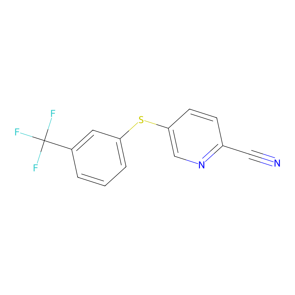 5-((3-(Trifluoromethyl)phenyl)thio)picolinonitrile molecular structure, CAS 1454252-66-4