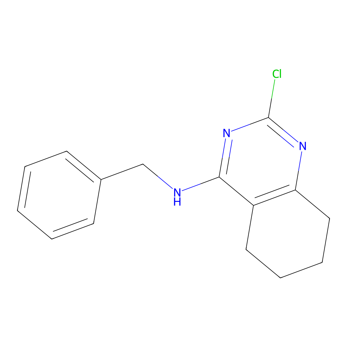 N-benzyl-2-chloro-5,6,7,8-tetrahydroquinazolin-4-amine molecular structure, CAS 1454256-90-6