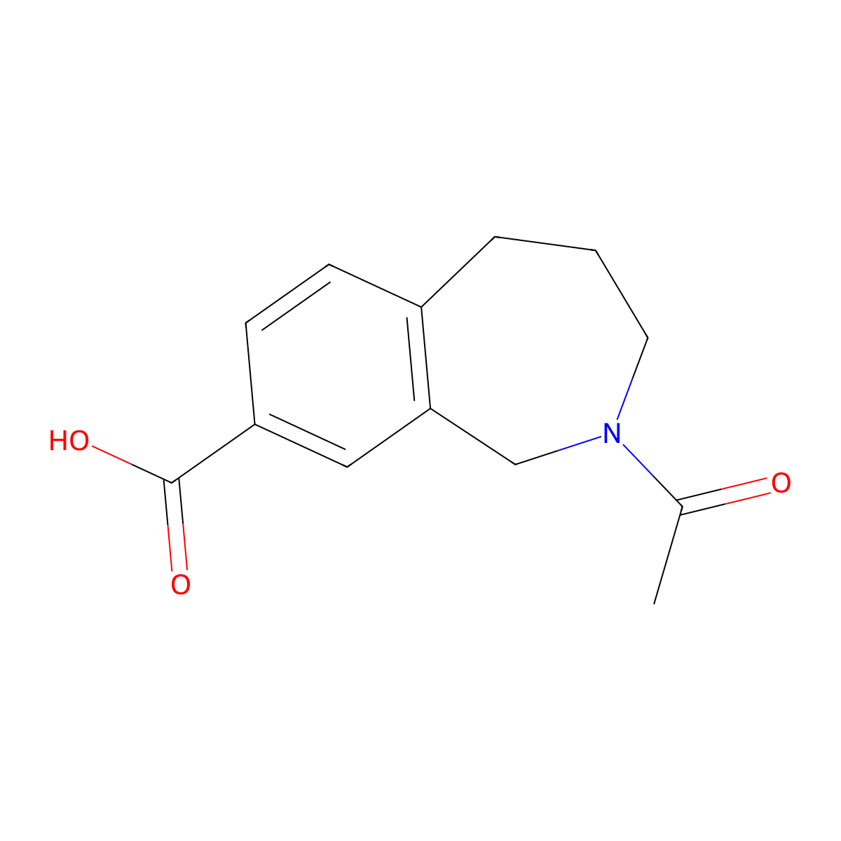 2-acetyl-2,3,4,5-tetrahydro-1H-2-benzazepine-8-carboxylic acid molecular structure, CAS 1454262-52-2
