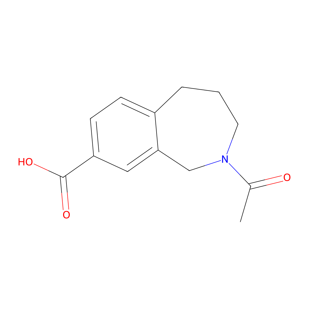 2-acetyl-2,3,4,5-tetrahydro-1H-2-benzazepine-8-carboxylic acid molecular structure, CAS 1454262-52-2