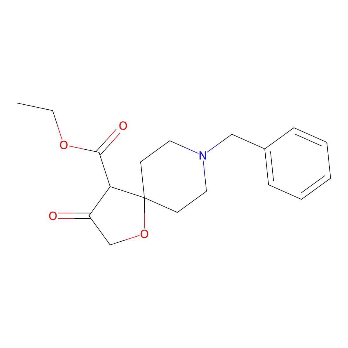 Ethyl 8-benzyl-3-oxo-1-oxa-8-azaspiro[4.5]decane-4-carboxylate molecular structure, CAS 1454273-40-5