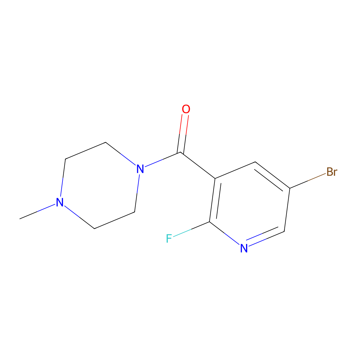 (5-Bromo-2-fluoropyridin-3-yl)(4-methylpiperazin-1-yl)methanone molecular structure, CAS 1454301-38-2