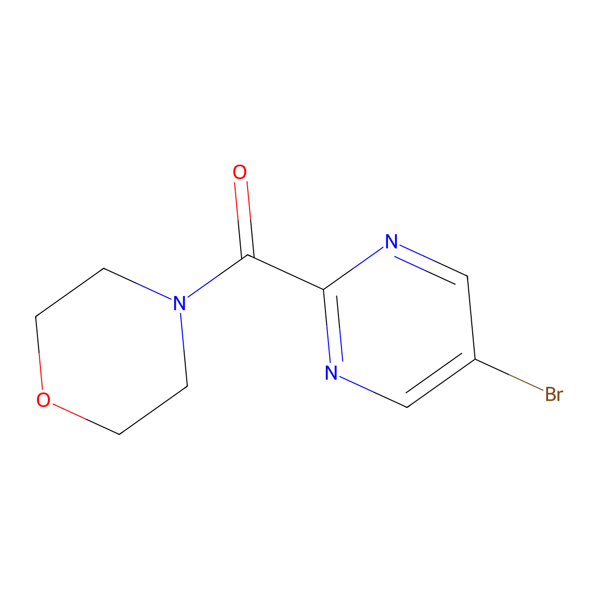 (5-Bromopyrimidin-2-yl)(morpholino)methanone molecular structure, CAS 1454301-61-1
