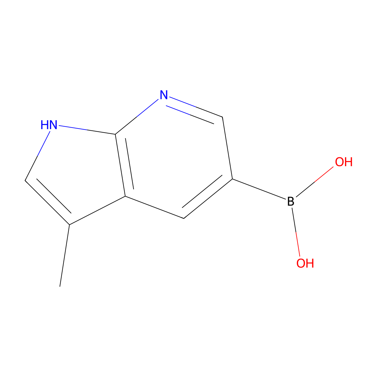 (3-Methyl-1H-pyrrolo[2,3-B]pyridin-5-YL)boronic acid molecular structure, CAS 1454301-64-4