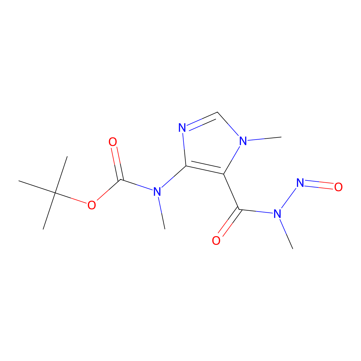 tert-Butyloxycarbonyl-mononitrosamidocaffeidine molecular structure, CAS 145439-00-5
