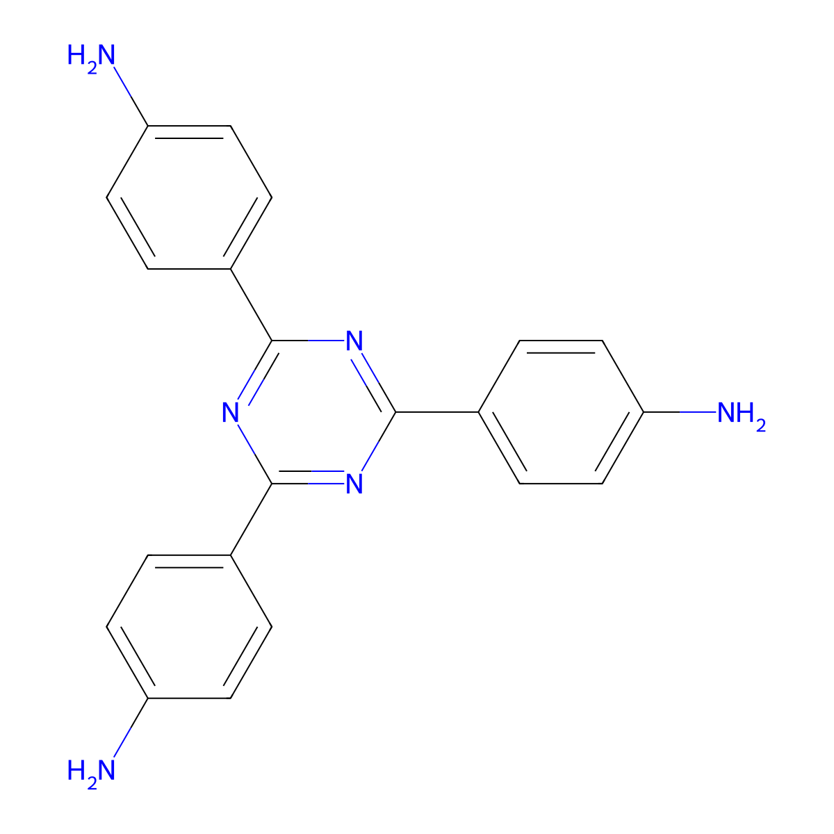 2,4,6-Tris(4-aminophenyl)-1,3,5-triazine molecular structure, CAS 14544-47-9