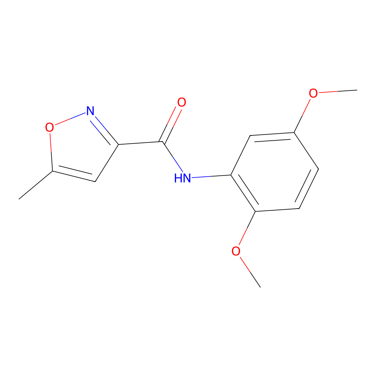 3-Isoxazolecarboxamide, N-(2,5-dimethoxyphenyl)-5-methyl- molecular structure, CAS 145440-98-8