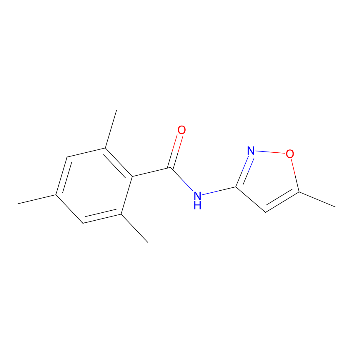 Benzamide, N-(5-methyl-3-isoxazolyl)-2,4,6-trimethyl- molecular structure, CAS 145441-05-0