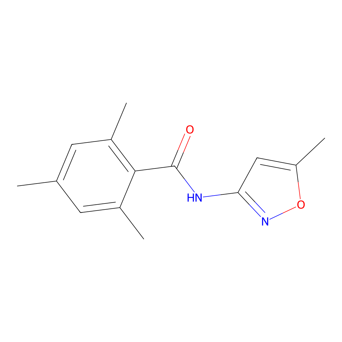 Benzamide, N-(5-methyl-3-isoxazolyl)-2,4,6-trimethyl- molecular structure, CAS 145441-05-0