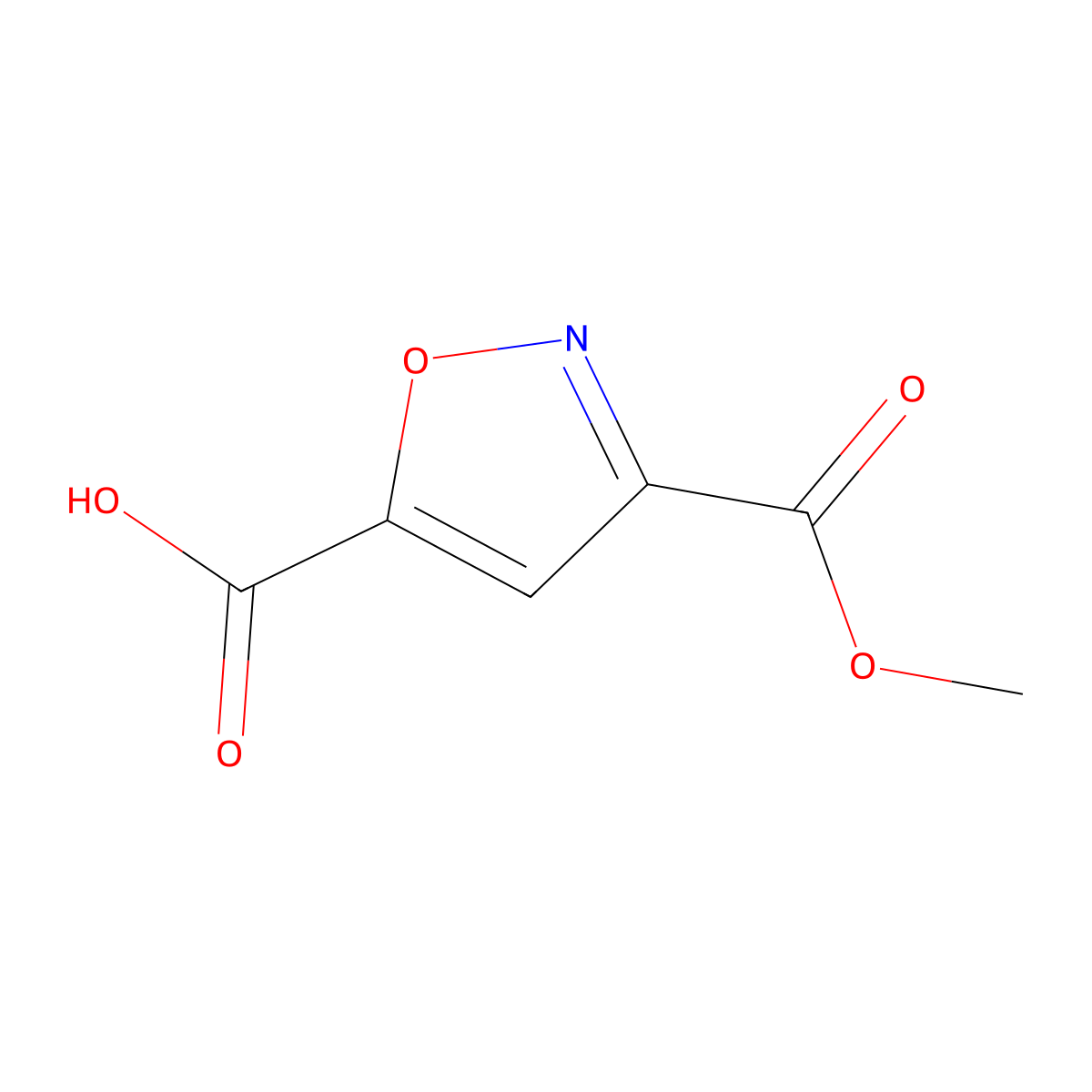3-(Methoxycarbonyl)-1,2-oxazole-5-carboxylic acid molecular structure, CAS 145441-18-5