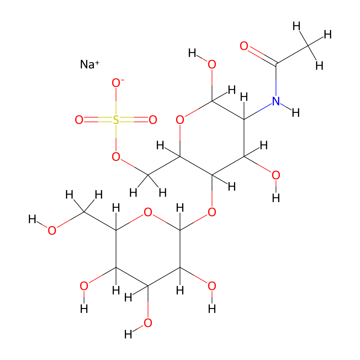 N-Acetyl-D-lactosmine 6-sulfate sodium salt molecular structure, CAS 145447-78-5