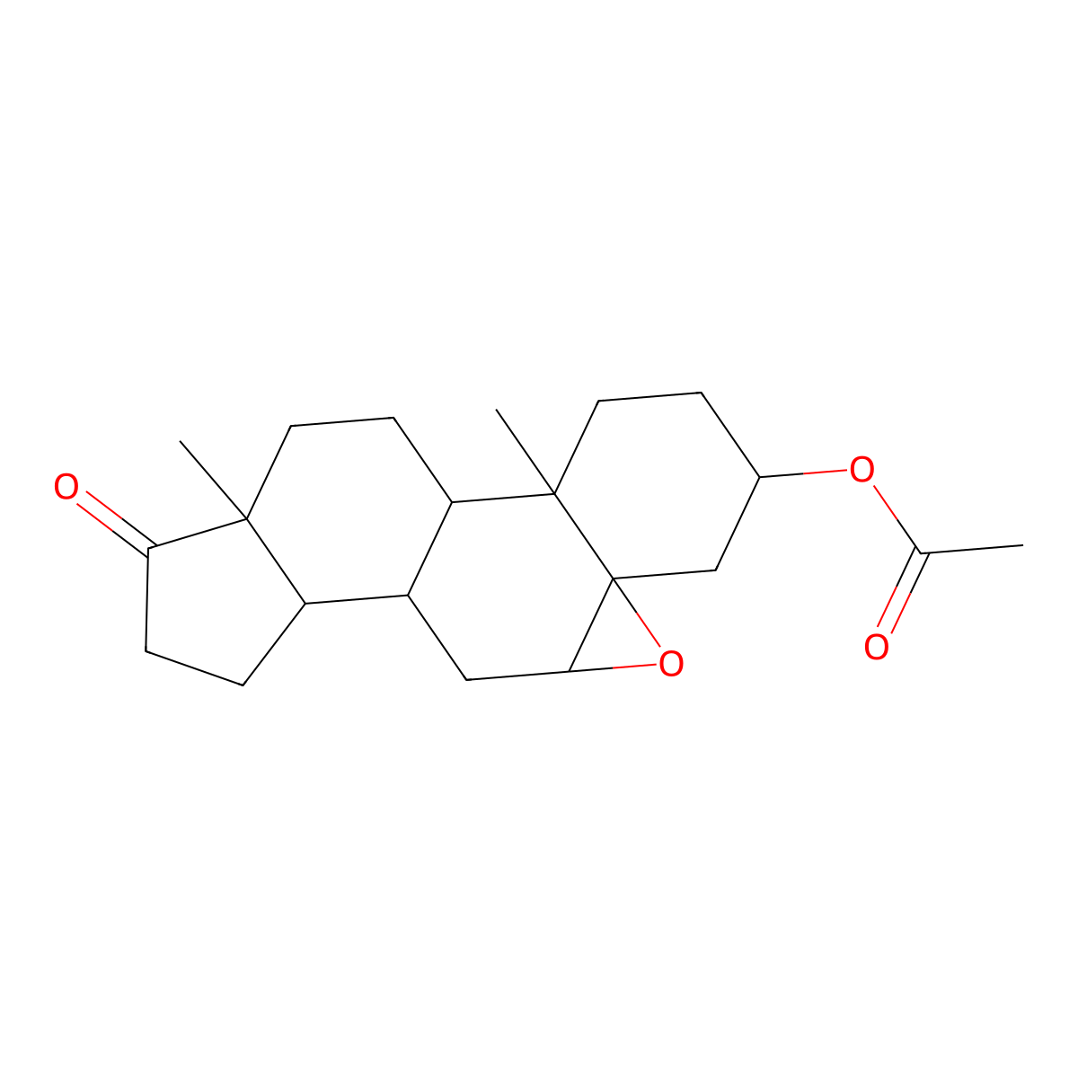 17-Oxo-5,6-epoxyandrostan-3-yl acetate molecular structure, CAS 14545-93-8