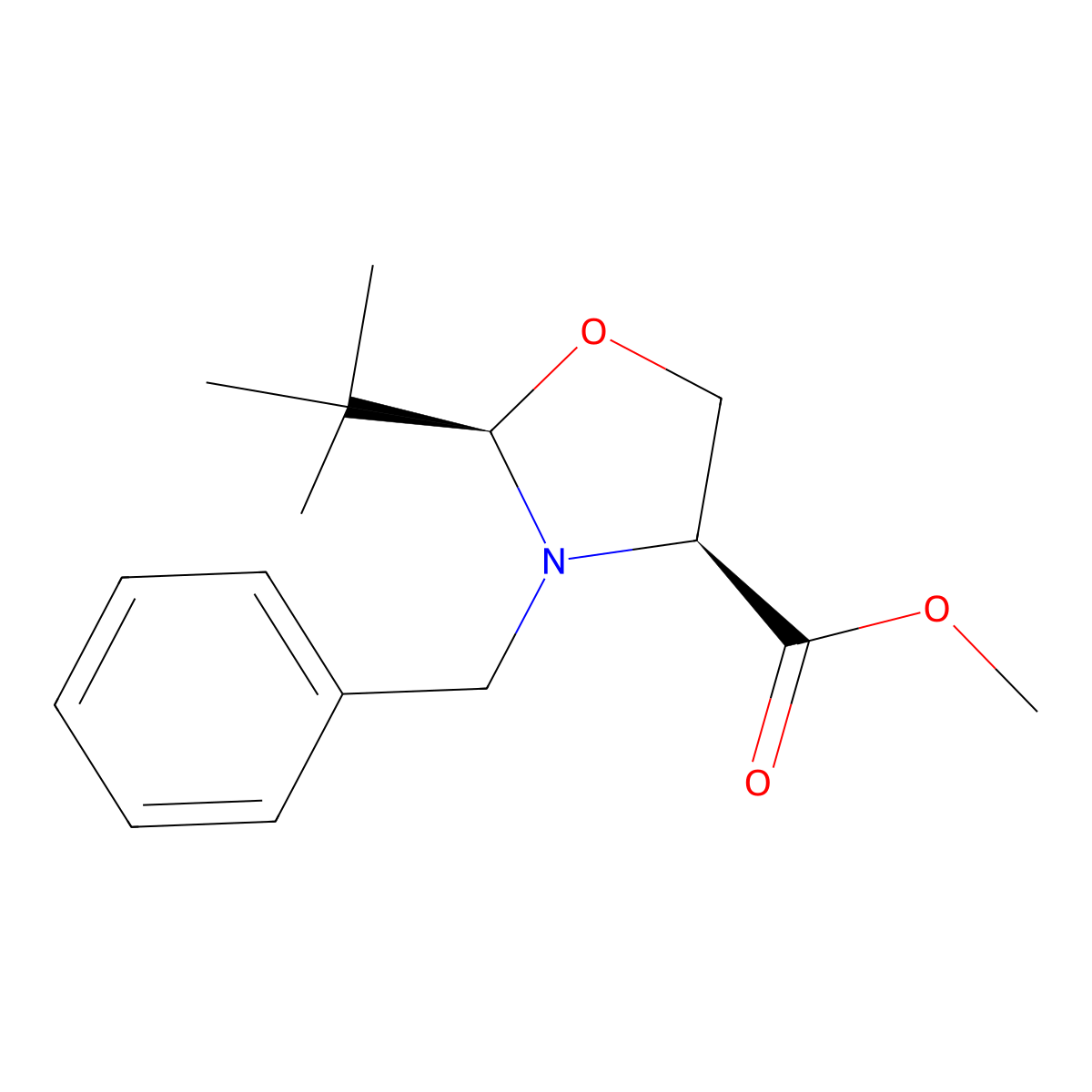 (2R,4S)-N-Benzyl-2-t-butyloxazolidine-4-carboxylic Acid, Methyl Ester molecular structure, CAS 145451-89-4