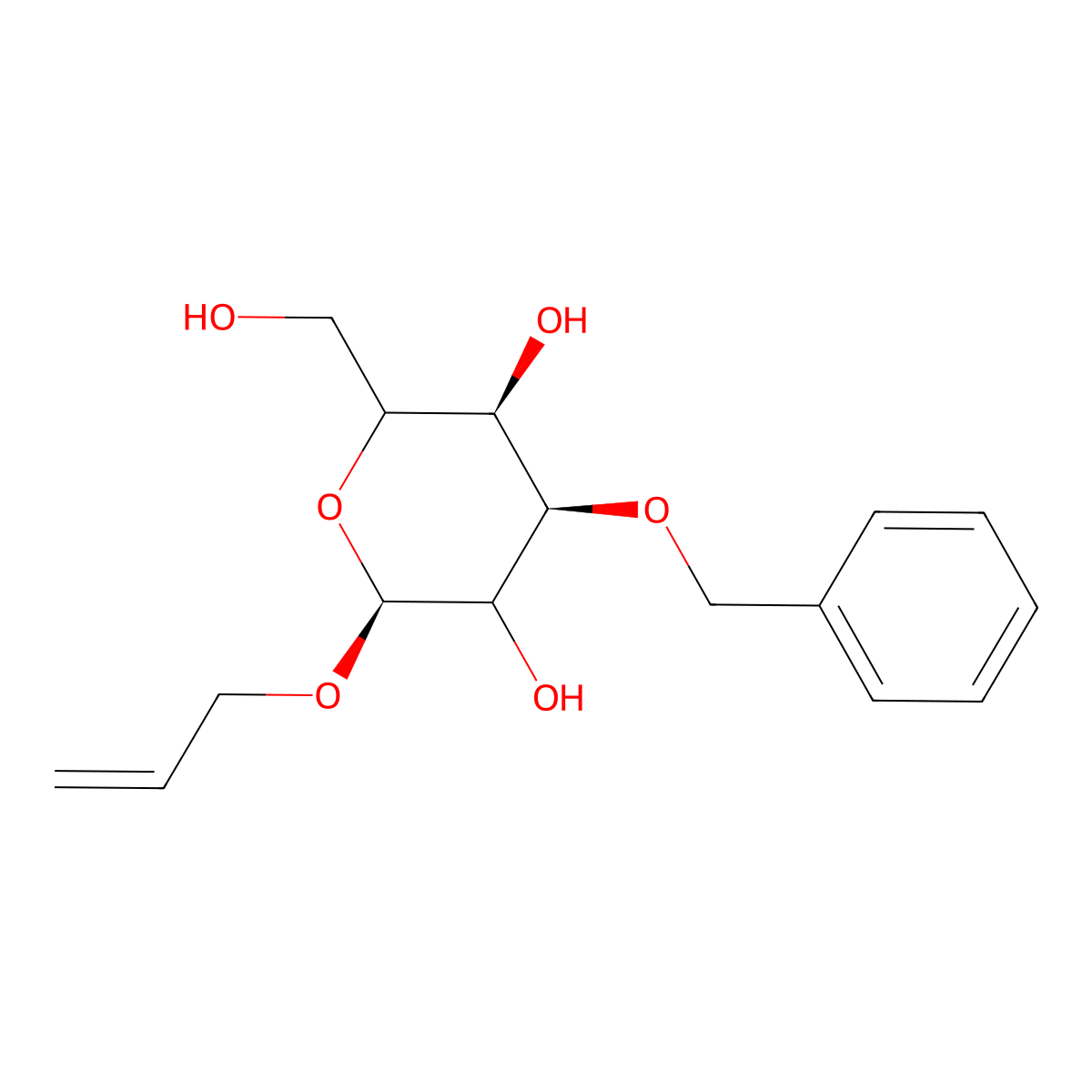 (3R,4R,6S)-2-(hydroxymethyl)-4-phenylmethoxy-6-prop-2-enoxyoxane-3,5-diol molecular structure, CAS 145454-72-4