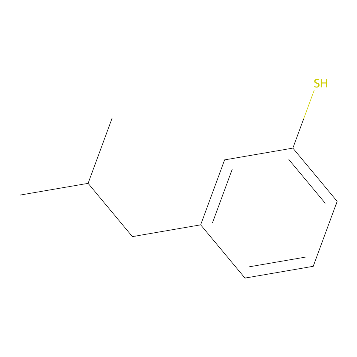 3-(2-Methylpropyl)benzenethiol molecular structure, CAS 1454580-67-6