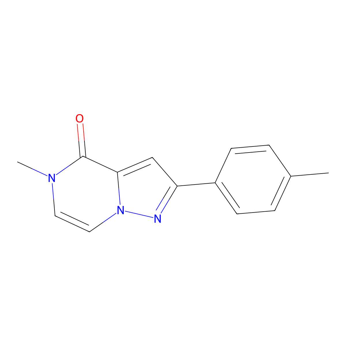 5-methyl-2-(4-methylphenyl)pyrazolo[1,5-a]pyrazin-4(5H)-one molecular structure, CAS 1454588-10-3