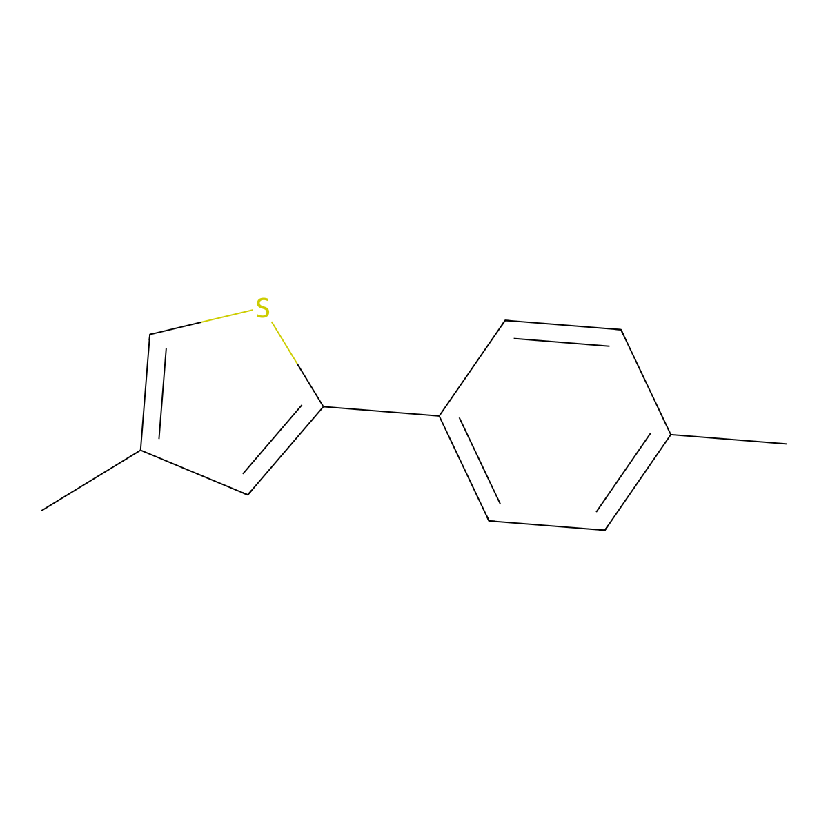 4-Methyl-2-(4-methylphenyl)thiophene molecular structure, CAS 1454610-44-6