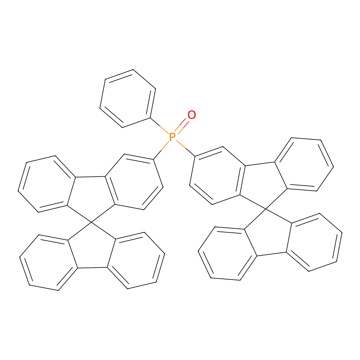 Di(9,9'-spirobi[fluoren]-3-yl)(phenyl)phosphine oxide molecular structure, CAS 1454615-69-0