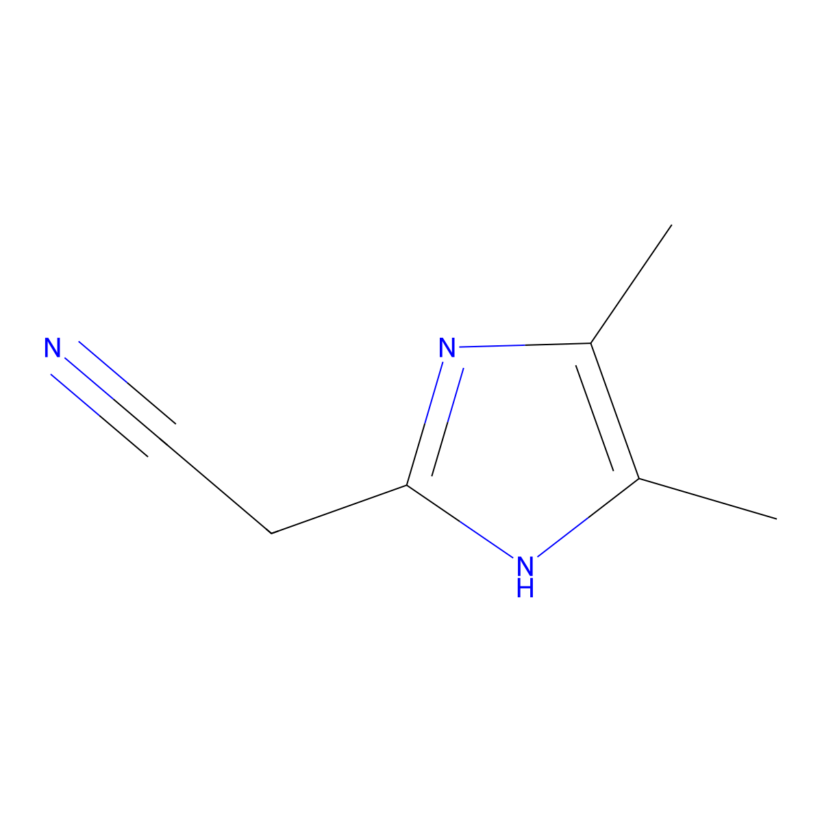 2-(4,5-dimethyl-1H-imidazol-2-yl)acetonitrile molecular structure, CAS 1454619-23-8