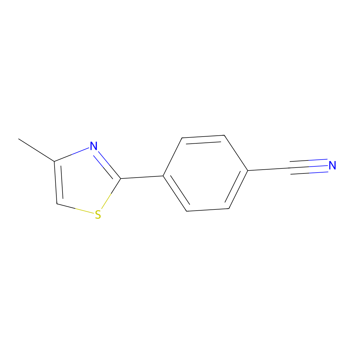 4-(4-Methyl-2-thiazolyl)benzonitrile molecular structure, CAS 145464-54-6