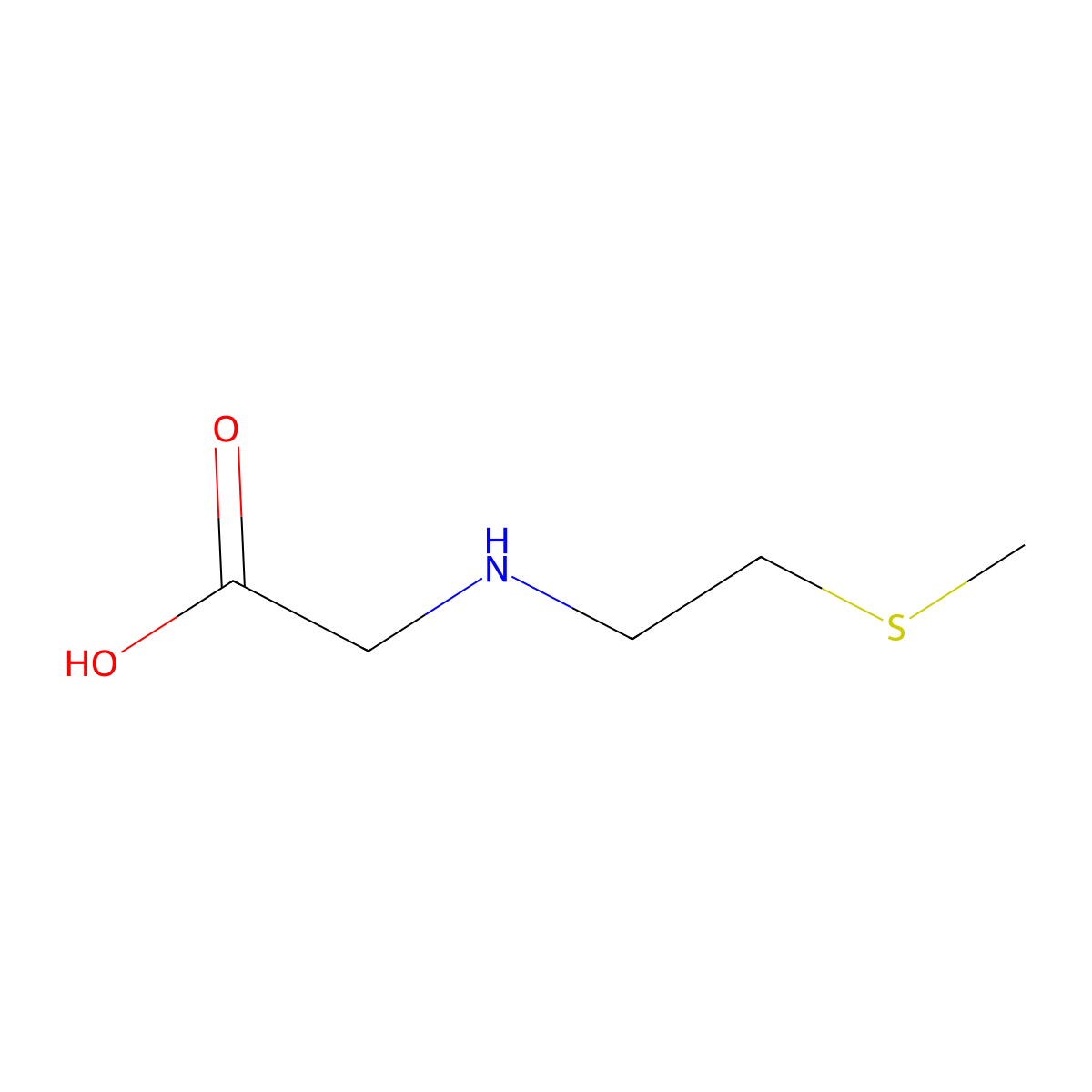 2-{[2-(Methylsulfanyl)ethyl]amino}acetic acid molecular structure, CAS 145464-63-7