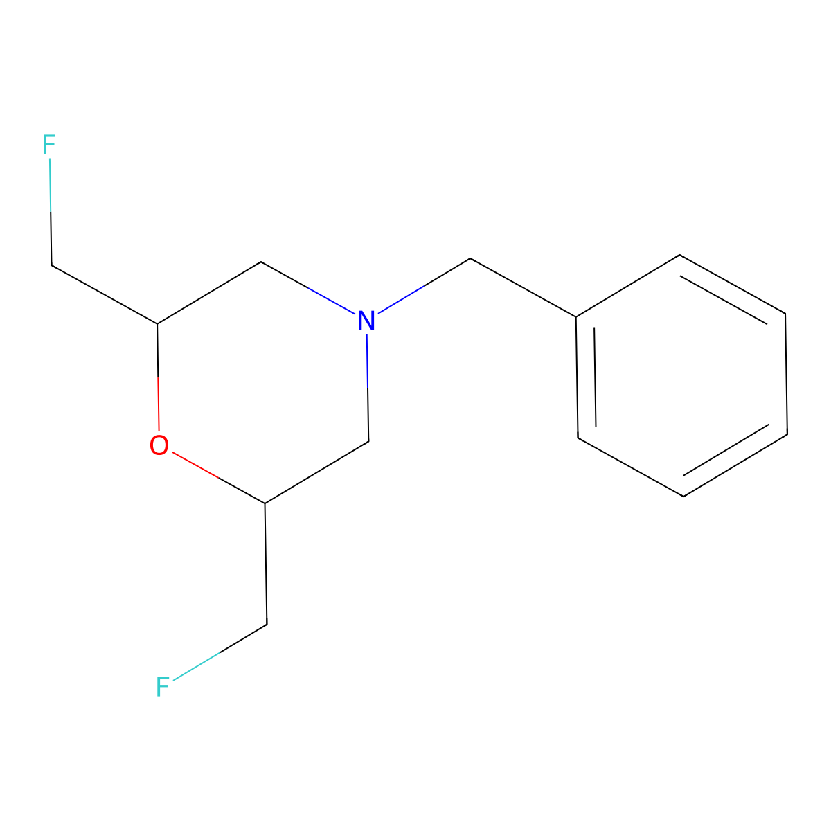 4-Benzyl-2,6-bis(fluoromethyl)morpholine molecular structure, CAS 1454650-19-1