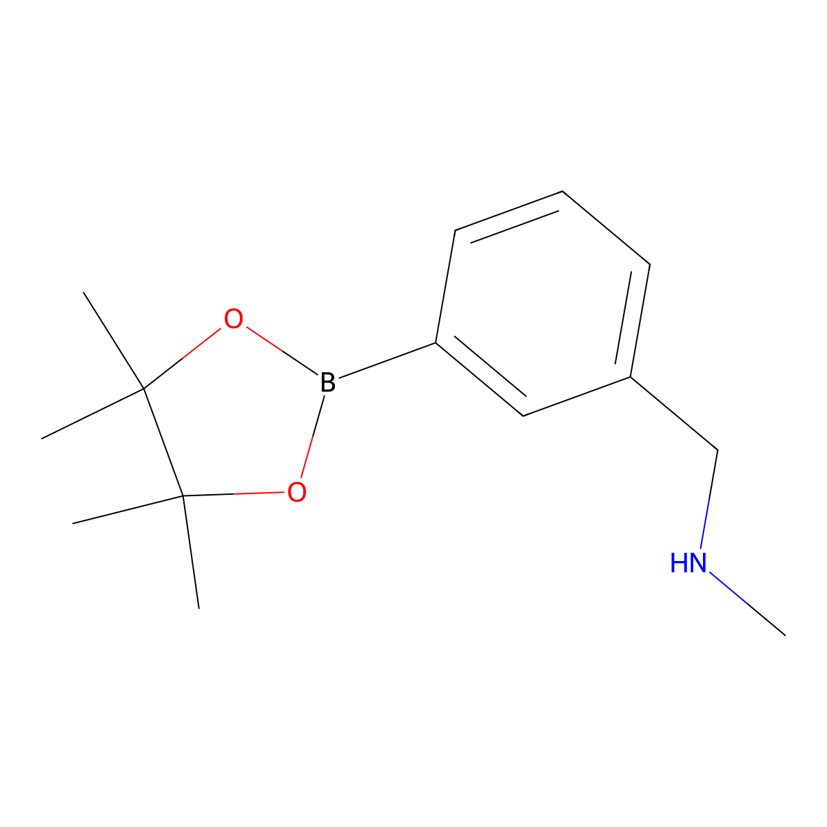 N-Methyl-1-(3-(4,4,5,5-tetramethyl-1,3,2-dioxaborolan-2-yl)phenyl)methanamine molecular structure, CAS 1454653-59-8
