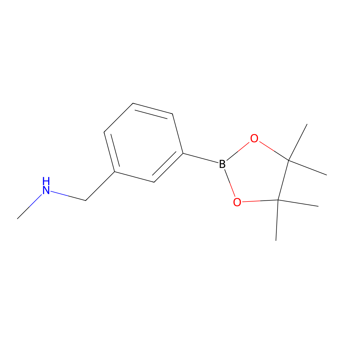 N-Methyl-1-(3-(4,4,5,5-tetramethyl-1,3,2-dioxaborolan-2-yl)phenyl)methanamine molecular structure, CAS 1454653-59-8