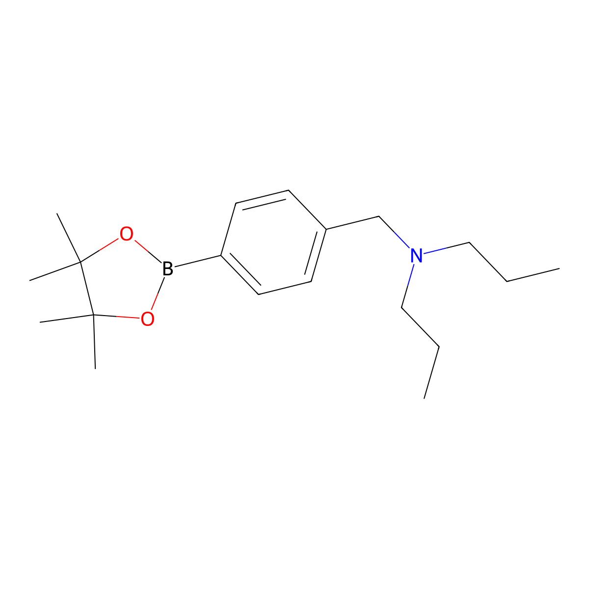Dipropyl({[4-(tetramethyl-1,3,2-dioxaborolan-2-yl)phenyl]methyl})amine molecular structure, CAS 1454653-64-5