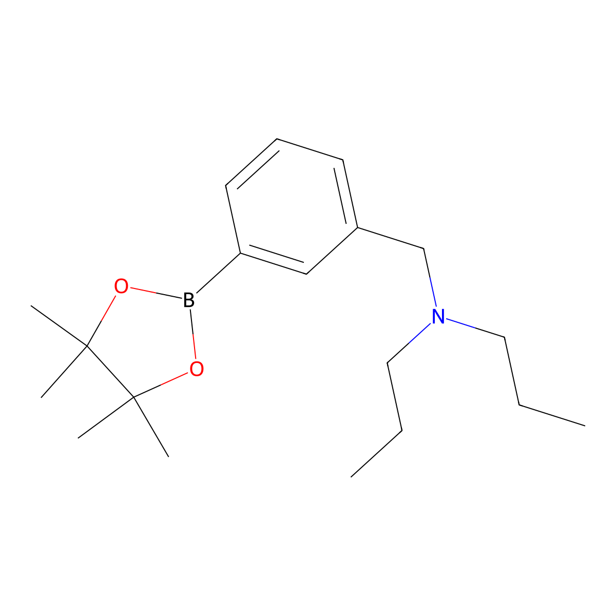 3-((Di-N-propylamino)methyl)phenylboronic acid pinacol ester molecular structure, CAS 1454653-70-3